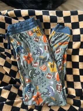 Little Sleepies Blue Ribbed Waistband Pajama Pants with Cream Interior